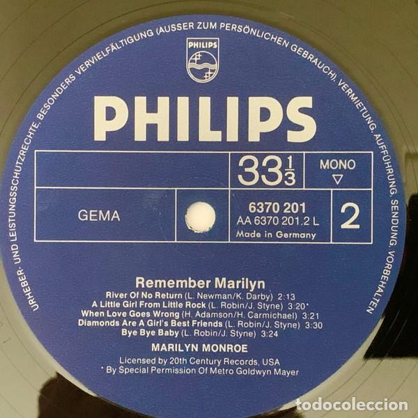 Discos de vinilo: MARILYN MONROE REMEMBER MARILYN LP + LIBRO 1972 MONO ORIGINAL PHILIPS - Foto 4