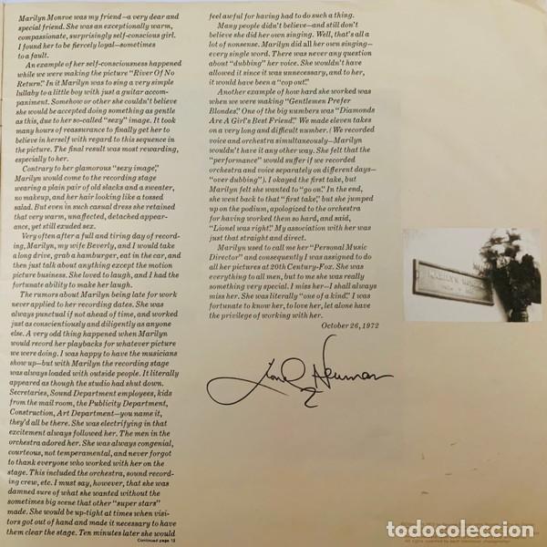 Discos de vinilo: MARILYN MONROE REMEMBER MARILYN LP + LIBRO 1972 MONO ORIGINAL PHILIPS - Foto 12