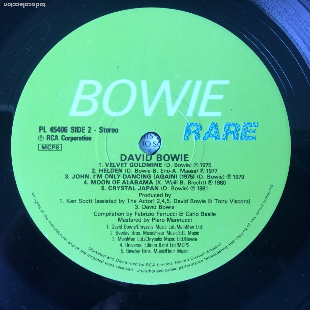 Discos de vinilo: David Bowie &lrm;&ndash; Rare , UK 1982 RCA* - Foto 5
