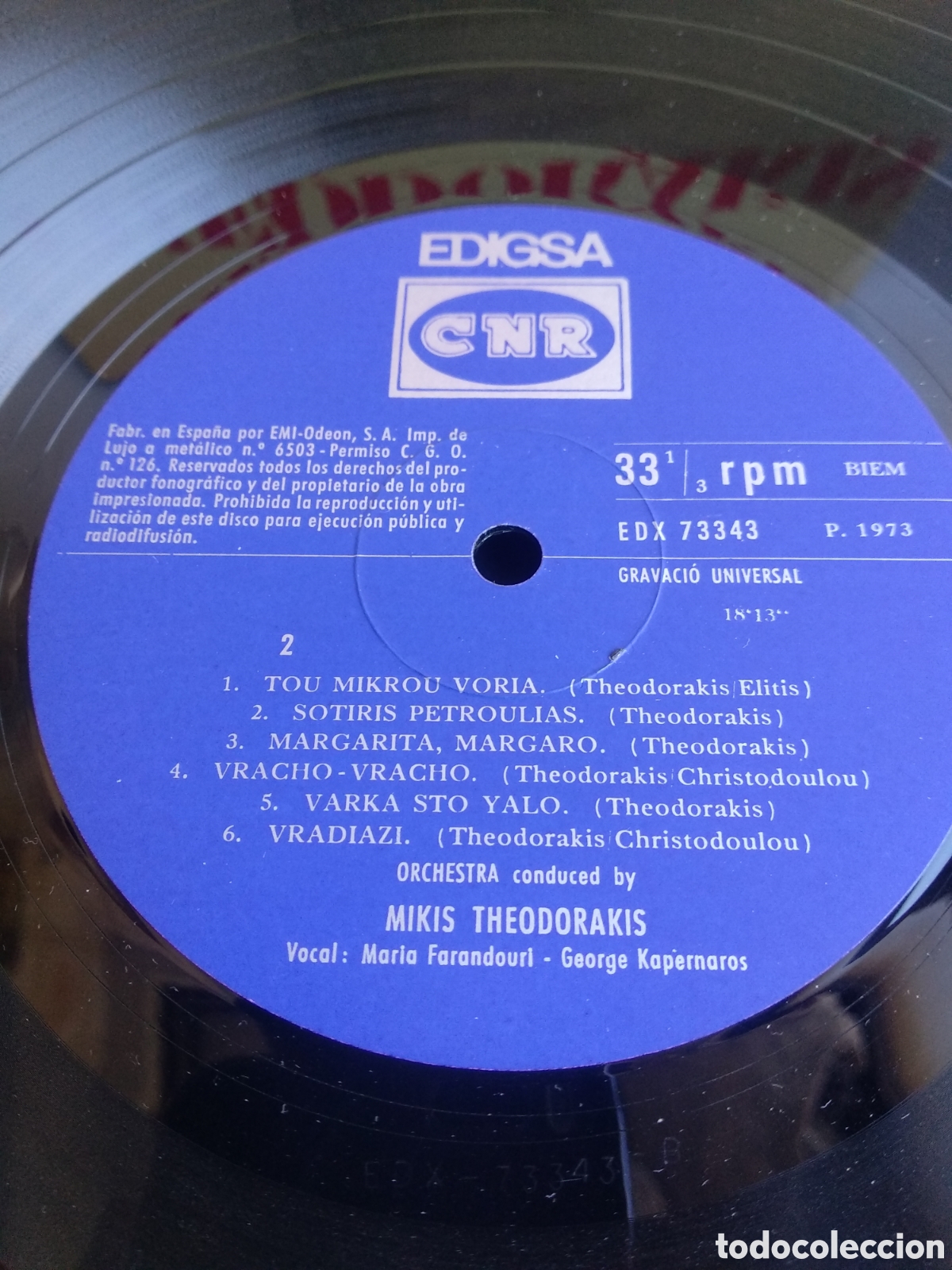 Discos de vinilo: *THEODORAKIS, SPAIN, EDIGSA, 1973, A4 - Foto 5