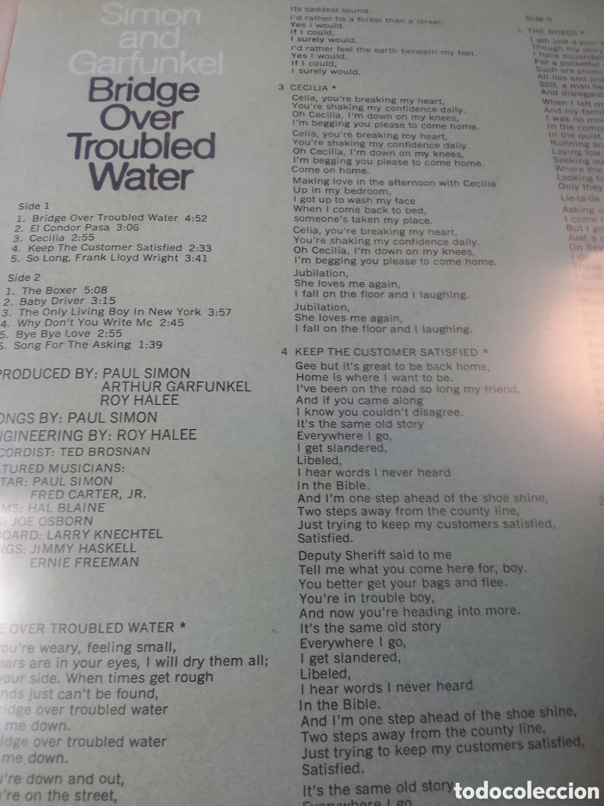 Discos de vinilo: SIMON AND GARFUNKEL BRIDGE OVER TROUBLED WATER - Foto 2