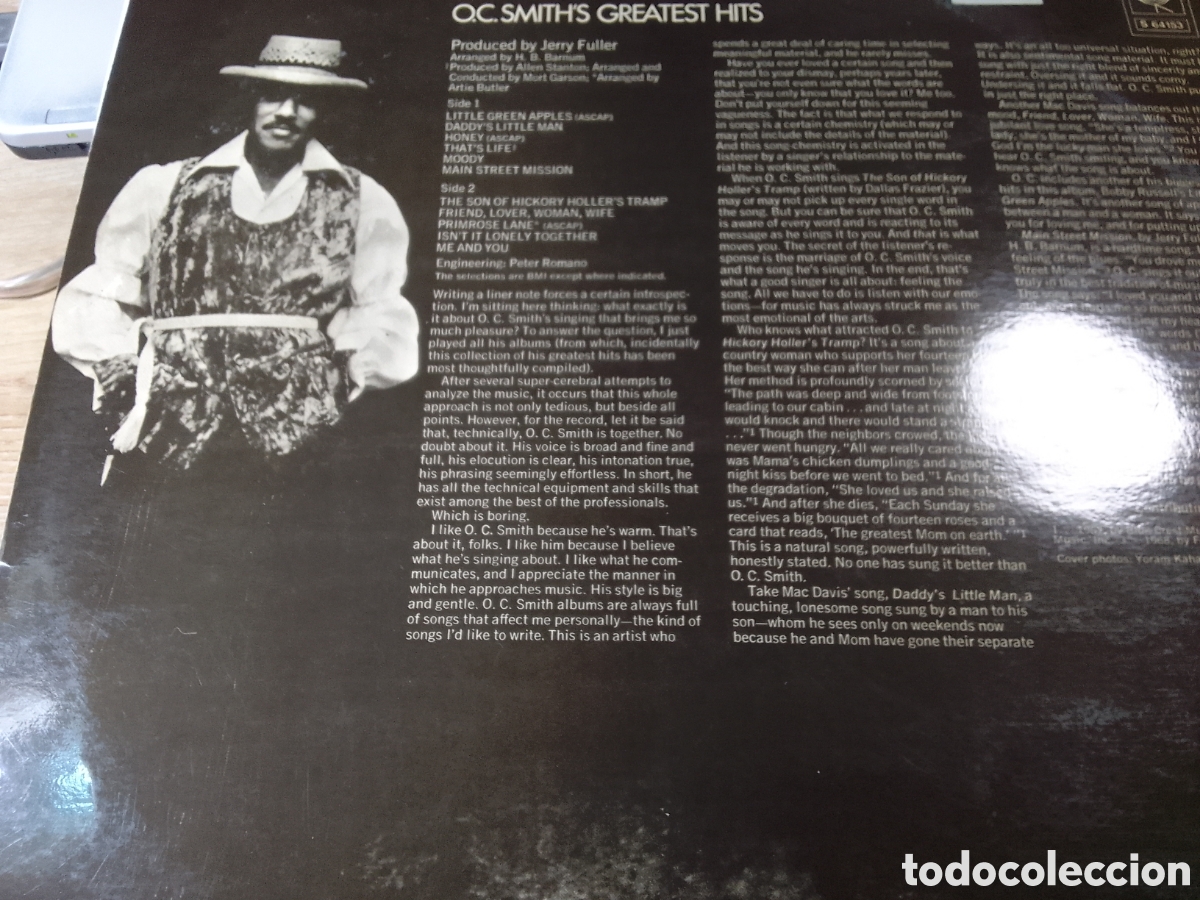Discos de vinilo: O.C. SMITH S GREATEST HITS - Foto 2