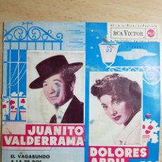 Discos de vinilo: EP 7” JUANITO VALDERRAMA Y DOLORES ABRIL 1962 EL VAGABUNDO + 3.. Lote 390583614