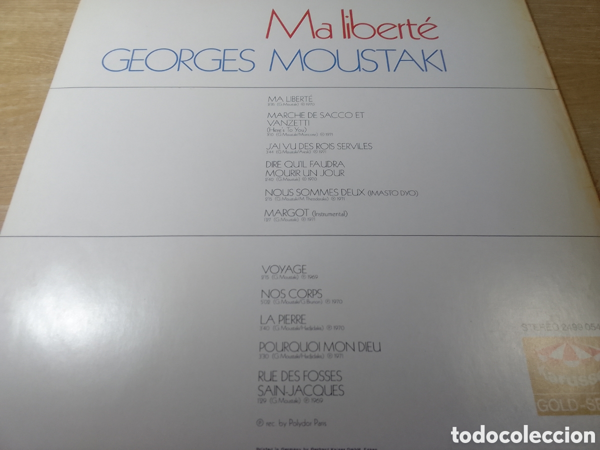 Discos de vinilo: GEORGES MOUSTAKI MA LIBERTE - Foto 2