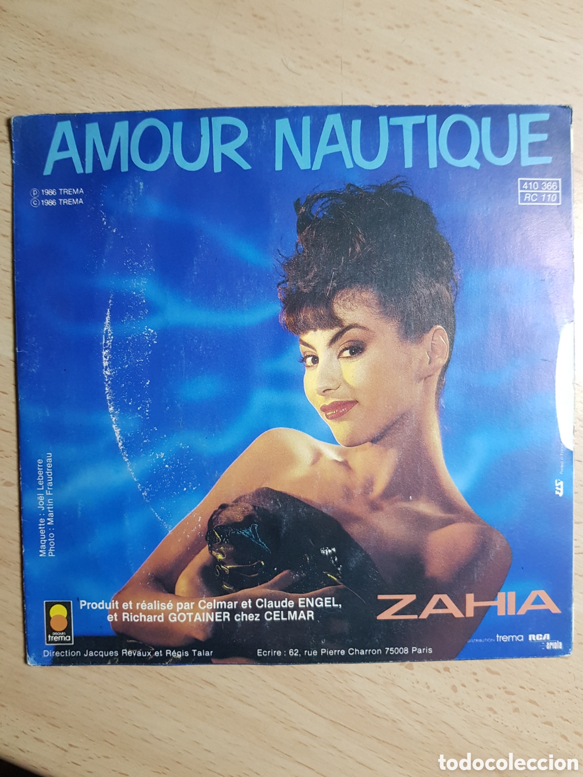 Disques de vinyle: Single 7&rdquo; Zahia 1986 France .Amour Nautique.