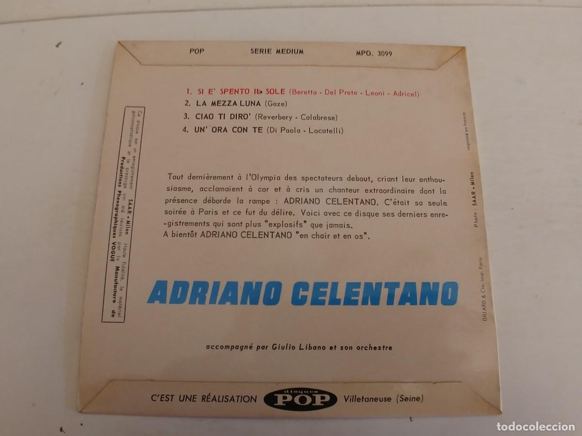Discos de vinilo: ADRIANO CELENTANO-EP SI E&acute; SPENTO IL SOLE +3 - Foto 2
