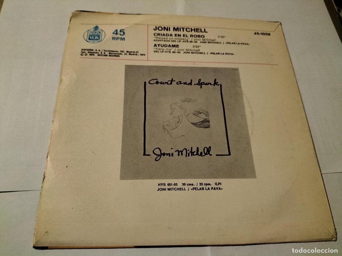Discos de vinilo: JONI MITCHELL - RAISED ON ROBBERY - 7&rdquo; SINGLE HISPAVOX 1974 FOLK - Foto 2