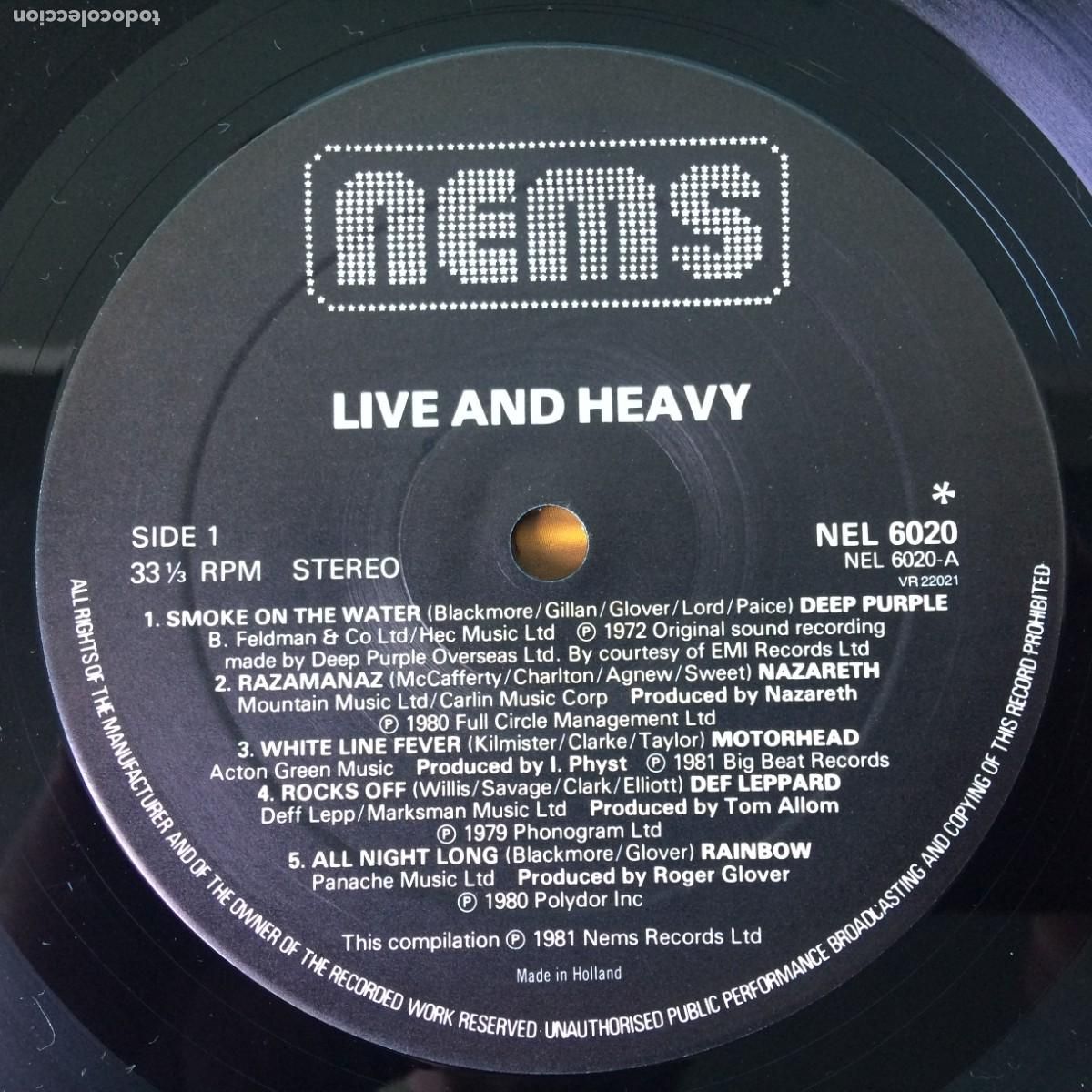 Discos de vinilo: Various &lrm;&ndash; Live And Heavy , UK 1981 Nems - Foto 5