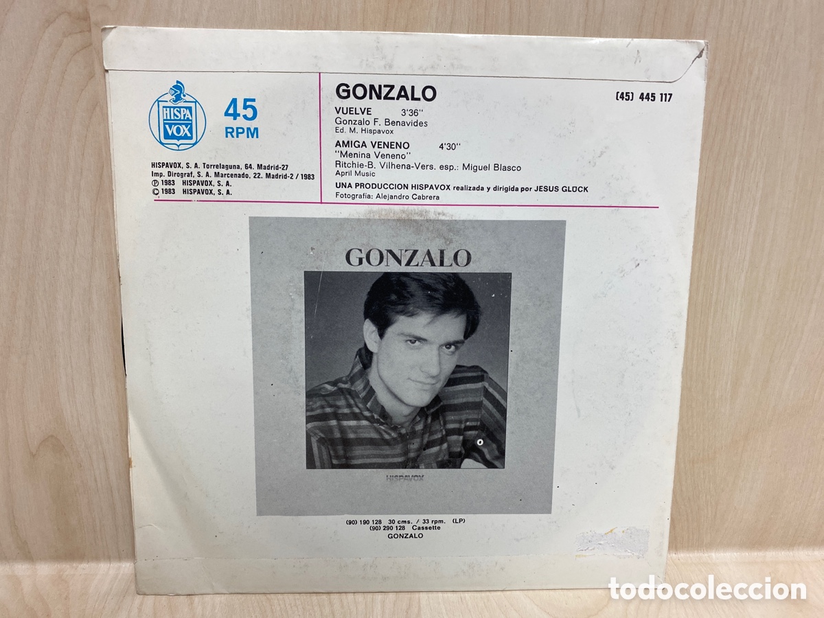 Discos de vinilo: Gonzalo - Vuelve (7&rdquo;, SIngle) - Foto 2