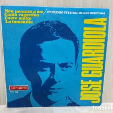 Discos de vinilo: JOSE GUARDIOLA - NON PENSARE A ME / 1ER PREMIO FESTIVAL SAN REMO 67 (7”, EP). Lote 390982764