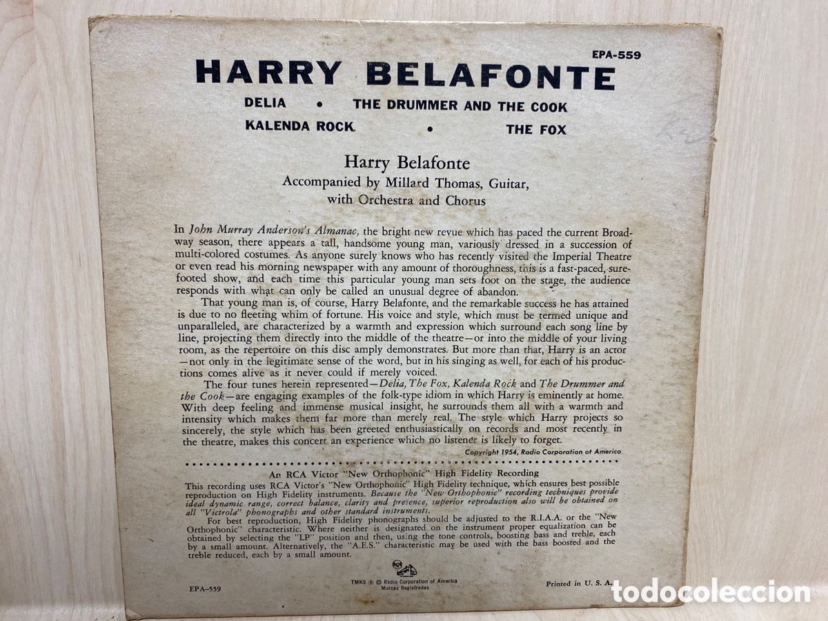 Discos de vinilo: Harry Belafonte - Harry Belafonte (7&rdquo;, EP) - Foto 2