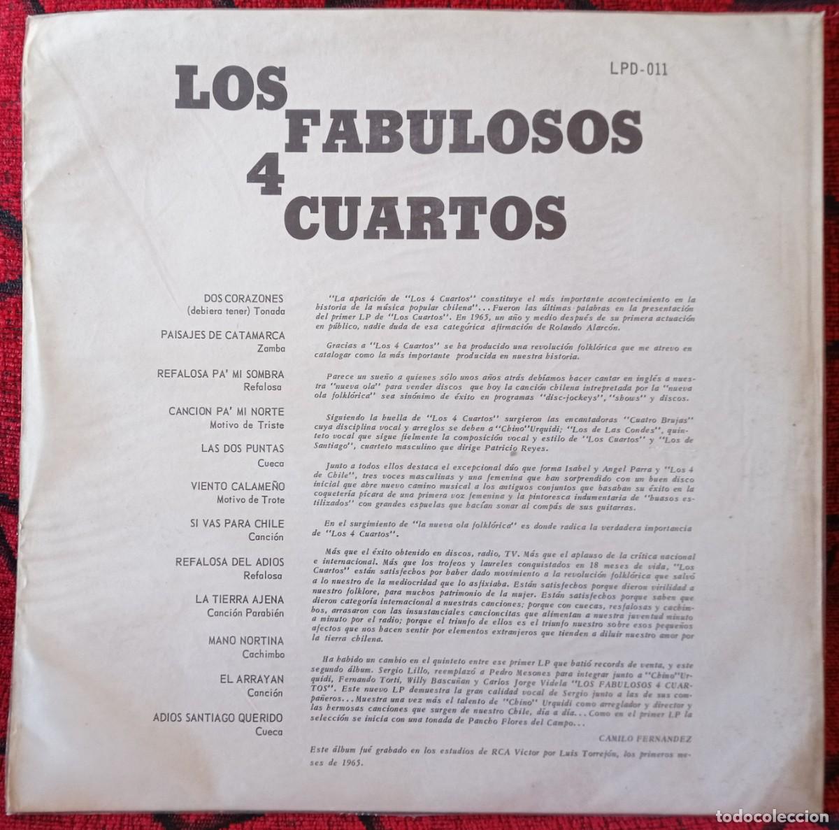 Discos de vinilo: LOS 4 CUARTOS **** VINILO 1964 CHILE LP - Foto 2