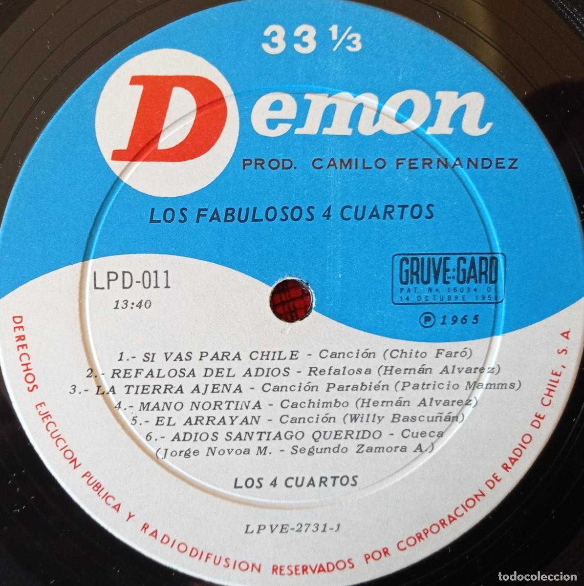 Discos de vinilo: LOS 4 CUARTOS **** VINILO 1964 CHILE LP - Foto 4
