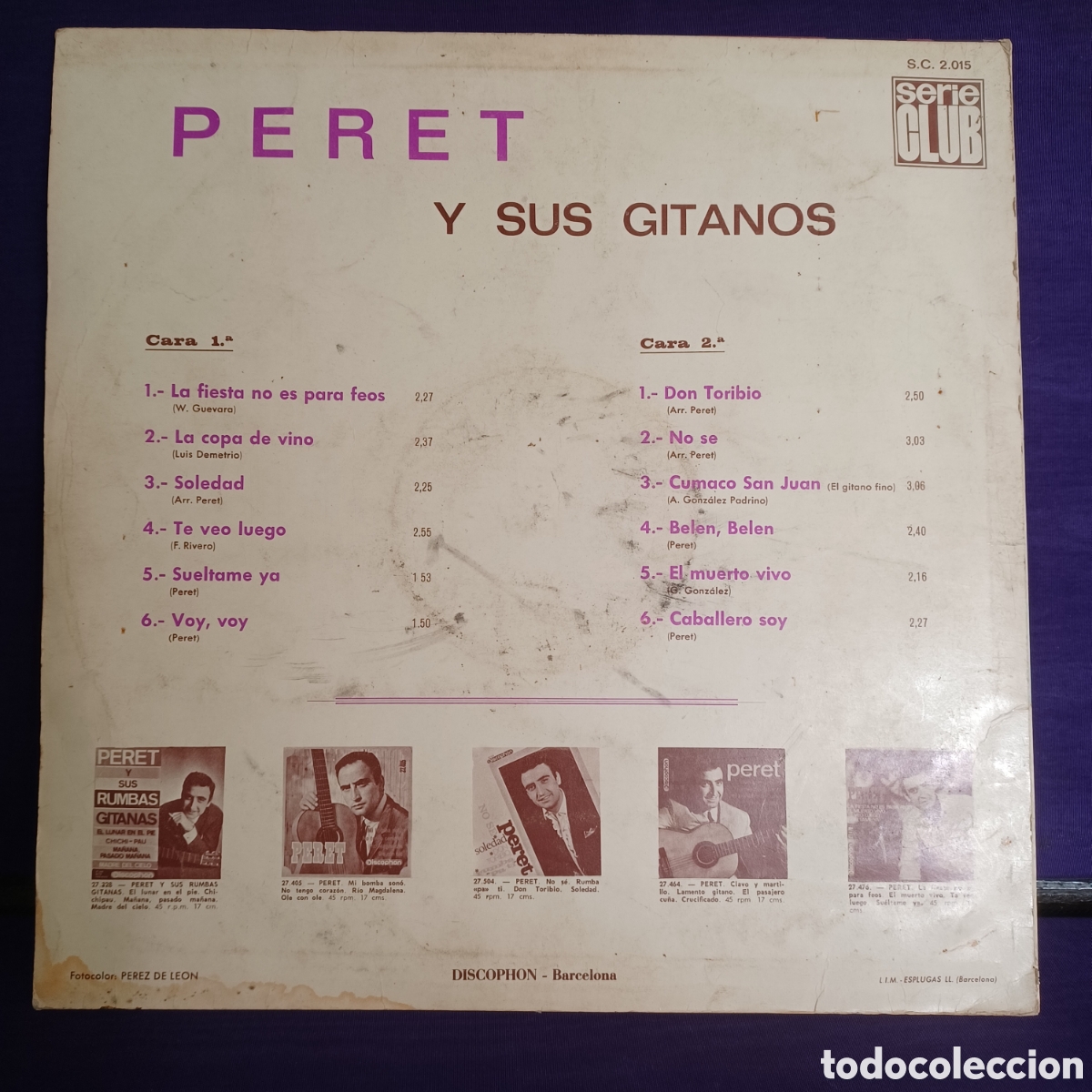 Discos de vinilo: PERET Y SUS GITANOS 1967 DISCOPHON - Foto 2