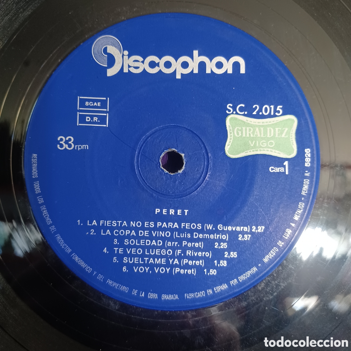Discos de vinilo: PERET Y SUS GITANOS 1967 DISCOPHON - Foto 3