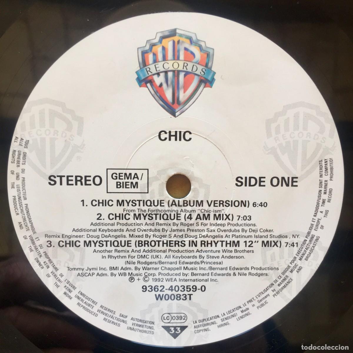 Discos de vinilo: CHIC : CHIC MYSTIQUE [WARNER - DEU 1992] 12&rdquo; - Foto 3