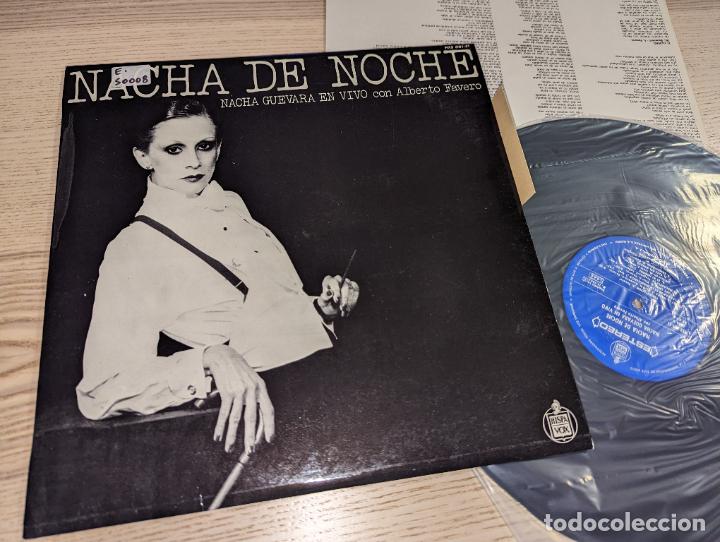 Vinyl records: NACHA GUEVARA EN VIVO CON ALBERTO FAVERO NACHA DE NOCHE LP 1977 HISPAVOX SPAIN ESPA&Ntilde;A