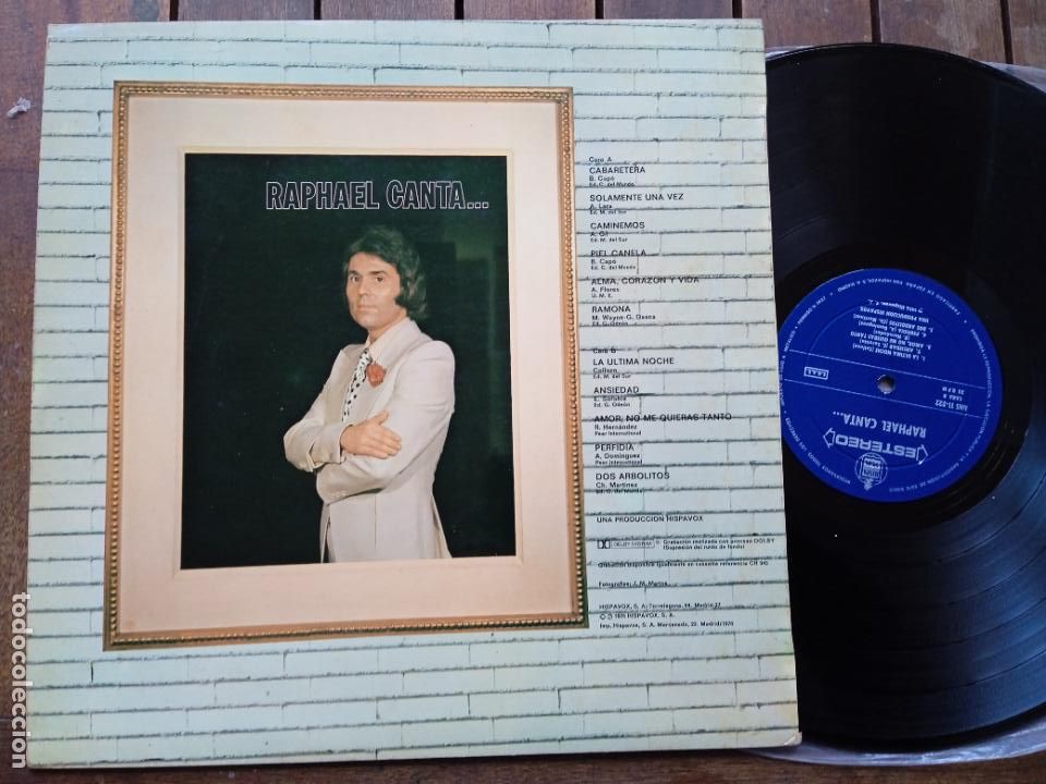 Discos de vinilo: RAPHAEL. LP. CANTA... CABARETERA. MADE IN SPAIN. 1976. HISPAVOX - Foto 2