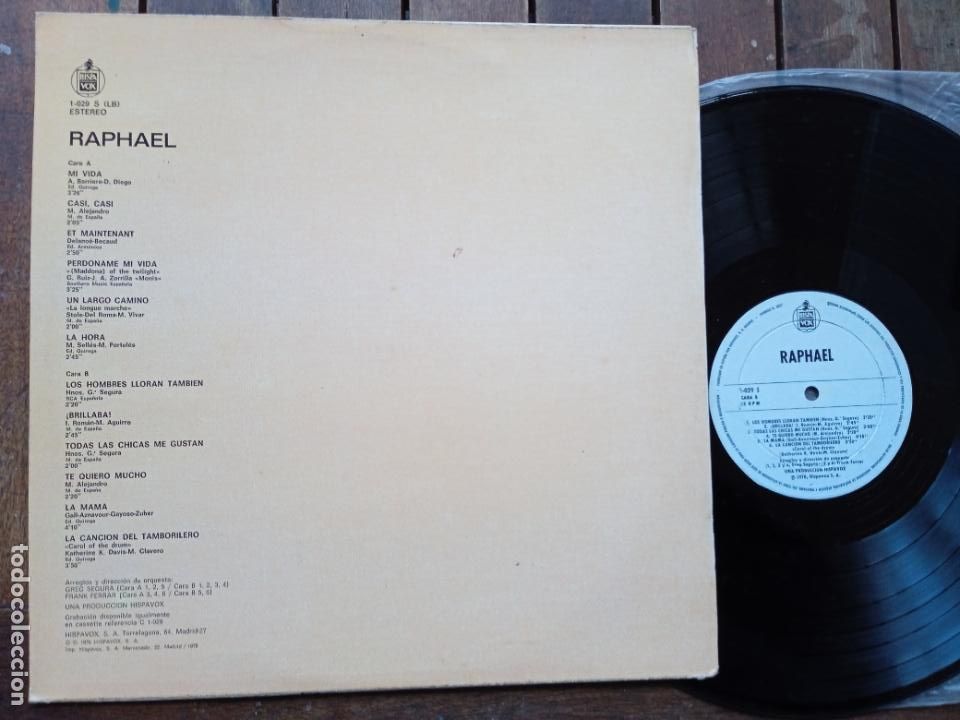 Discos de vinilo: RAPHAEL. LP. MI VIDA. MADE IN SPAIN. 1978. HISPAVOX - Foto 2