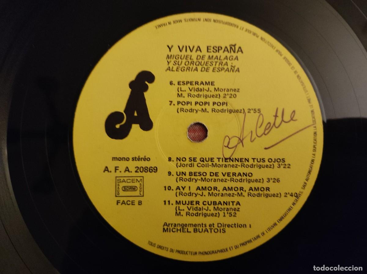Discos de vinilo: Miguel de M&aacute;laga &ndash; Y Viva Espa&ntilde;a Lp - Foto 4