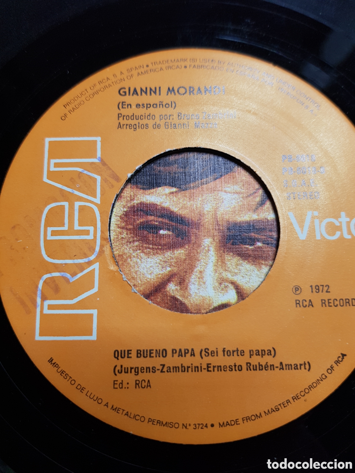 Discos de vinilo: Single 7&rdquo; Gianni Morandi 1972 Para poder vivir + Que bueno pap&aacute;. - Foto 3