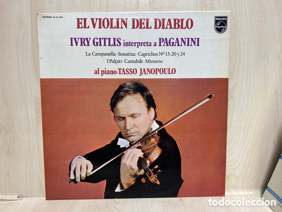 Disques de vinyle: Ivry Gitlis Interpreta A Paganini Al Piano Tasso Janopoulo - El Violon Del Diablo (LP, Album)