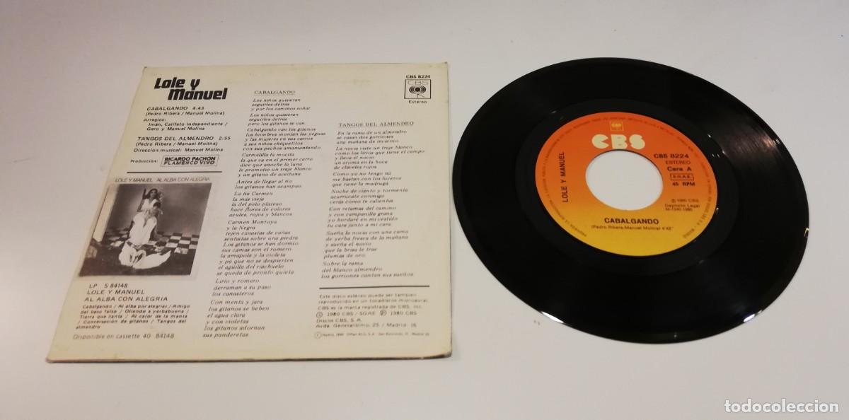 Discos de vinilo: S3- Lole Y Manuel - Cabalgando (7&rdquo;, Single)-PORT VG DISC VG+ - Foto 2