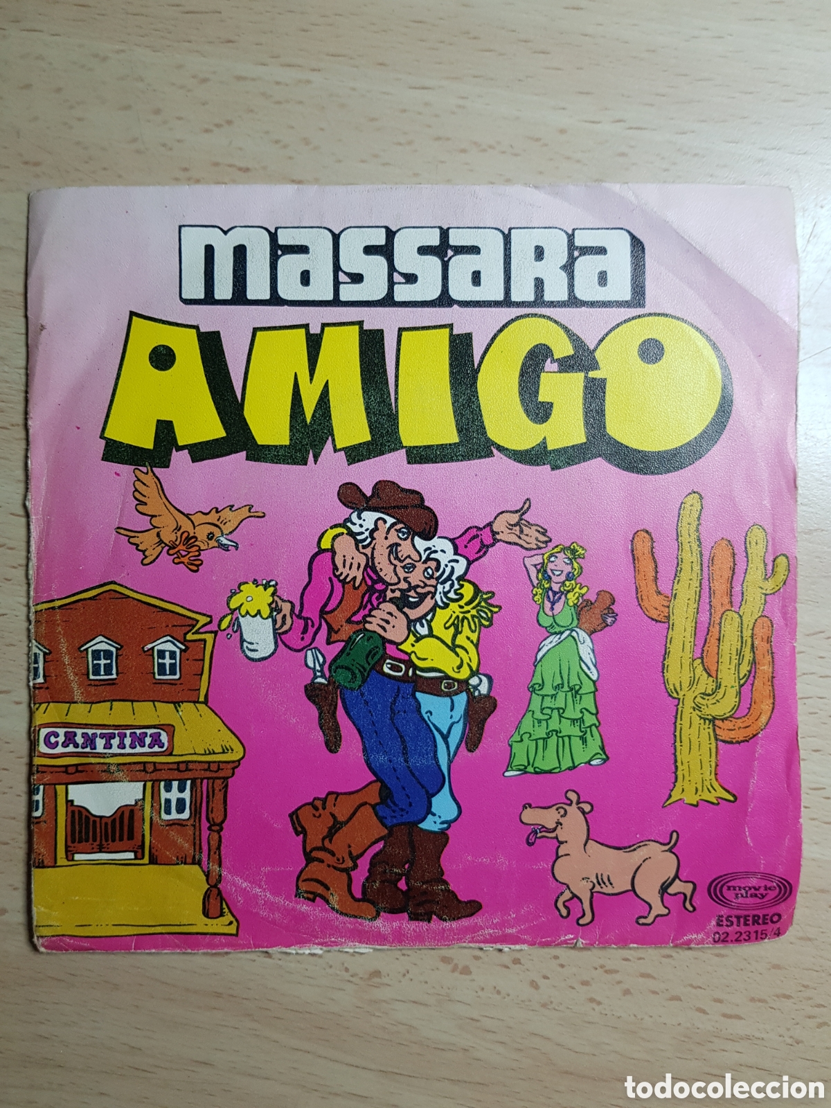 Disques de vinyle: Single 7&rdquo; Pino Massara 1980 PROMOCIONAL. Amigo + Amore m&iacute;o.