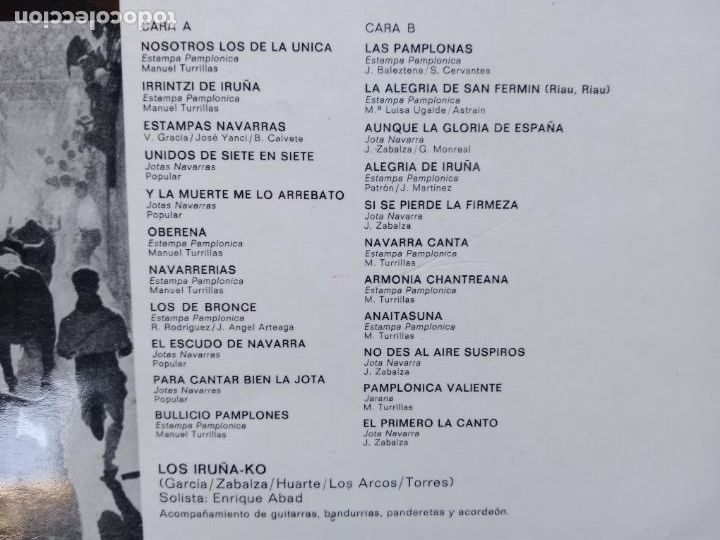 Discos de vinilo: Los Iru&ntilde;a-ko -. Folklore navarro - Foto 3
