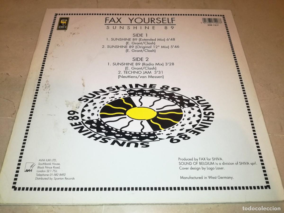 Discos de vinilo: FAX YOURSELF-SUNSHINE 89 - Foto 2