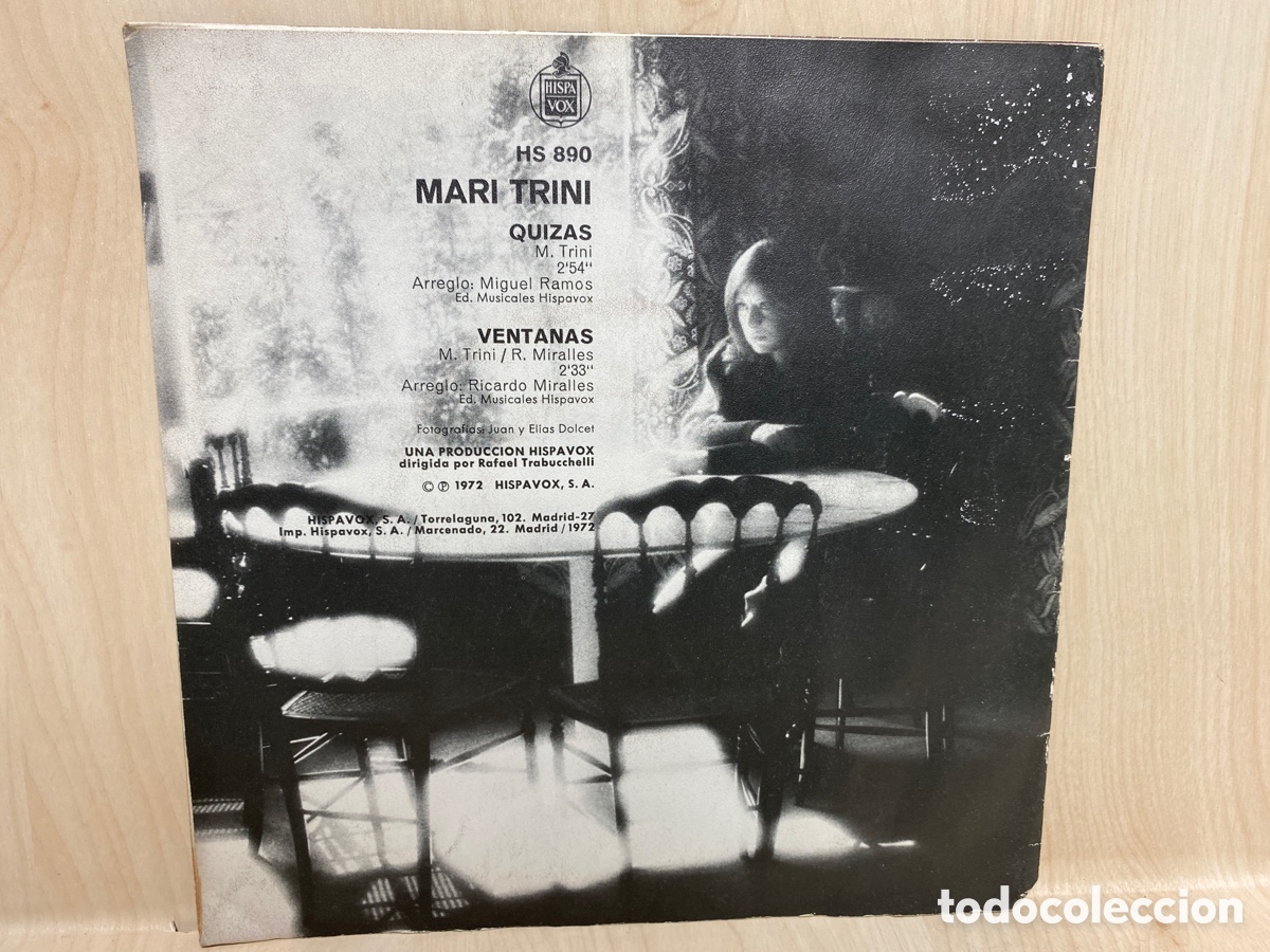 Discos de vinilo: Mari Trini - Quiz&aacute;s / Ventanas (7&rdquo;, Single) - Foto 2