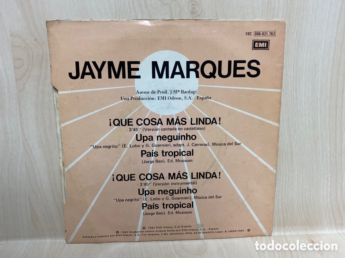 Discos de vinilo: Jayme Marques - &iexcl;Que Cosa Mas Linda! (7&rdquo;, Single) - Foto 2