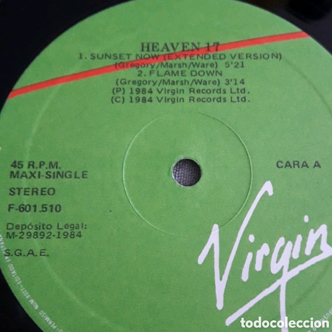 Discos de vinilo: Maxi single Heaven 17. Sunset Now - Foto 3