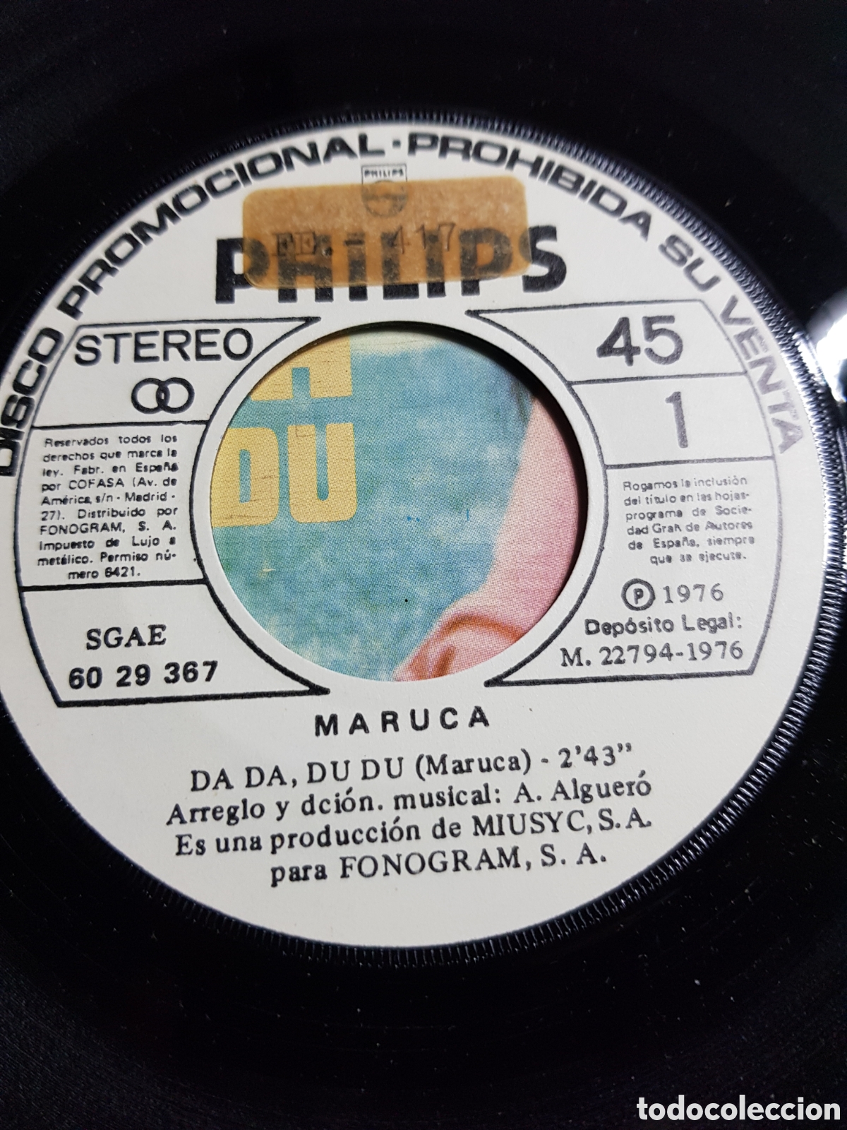Discos de vinilo: Single 7&rdquo; Maruca 1976 da da du du. PROMOCIONAL . - Foto 3