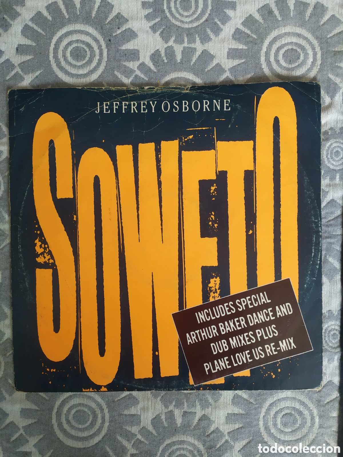 Discos de vinilo: Maxi single Jeffrey Osborne. Soweto - Foto 1