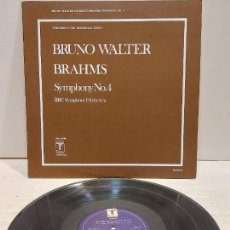 Discos de vinilo: BRUNO WALTER / BRAHMS-SYMPHONY N.º 4 / BBC SYMPHONY ORCH / LP-TURNABOUT-USA-1979 / LUJO. ****/****. Lote 392125824