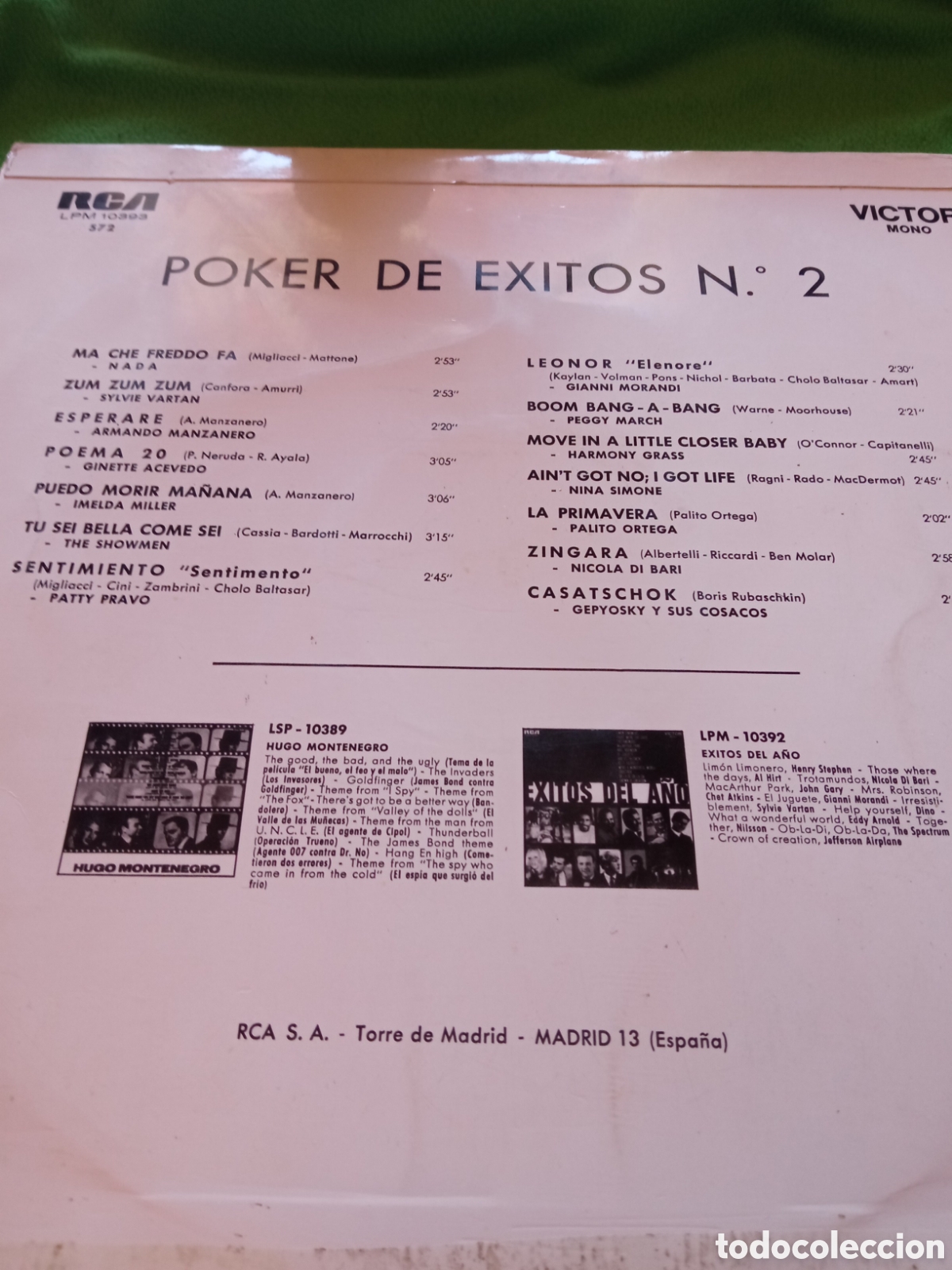 Discos de vinilo: Poker de &eacute;xitos N 2 ,- Varios autores - Foto 2