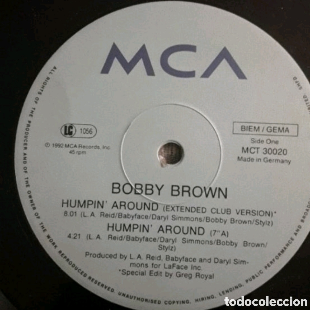 Discos de vinilo: Maxi single Bobby Brown. Humpin Around - Foto 3