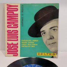 Discos de vinilo: JOSÉ LUIS CAMPOY / PAÑUELITO VERDE +3 / EP-BELTER-1963 / DE LUJO. ****/****. Lote 392239614