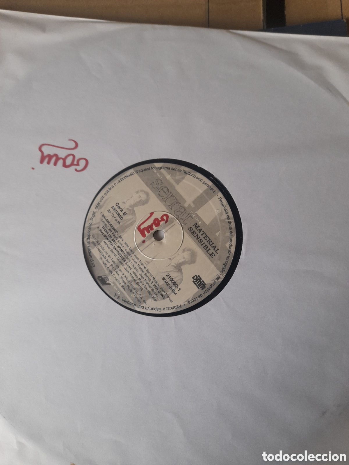 Discos de vinilo: Vinilo de Serrat, Material sensible - Foto 3