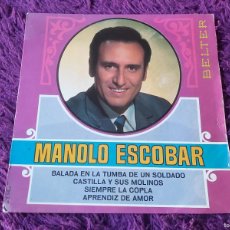 Discos de vinilo: MANOLO ESCOBAR – BALADA EN LA TUMBA DE UN SOLDADO, VINYL 7” EP 1967 SPAIN 52.146. Lote 392271659