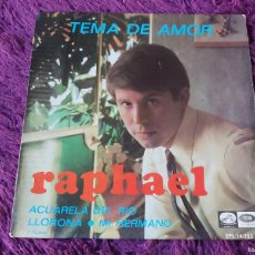 Discos de vinilo: RAPHAEL – TEMA DE AMOR, VINYL 7” EP 1967 SPAIN EPL 14.385. Lote 392272464
