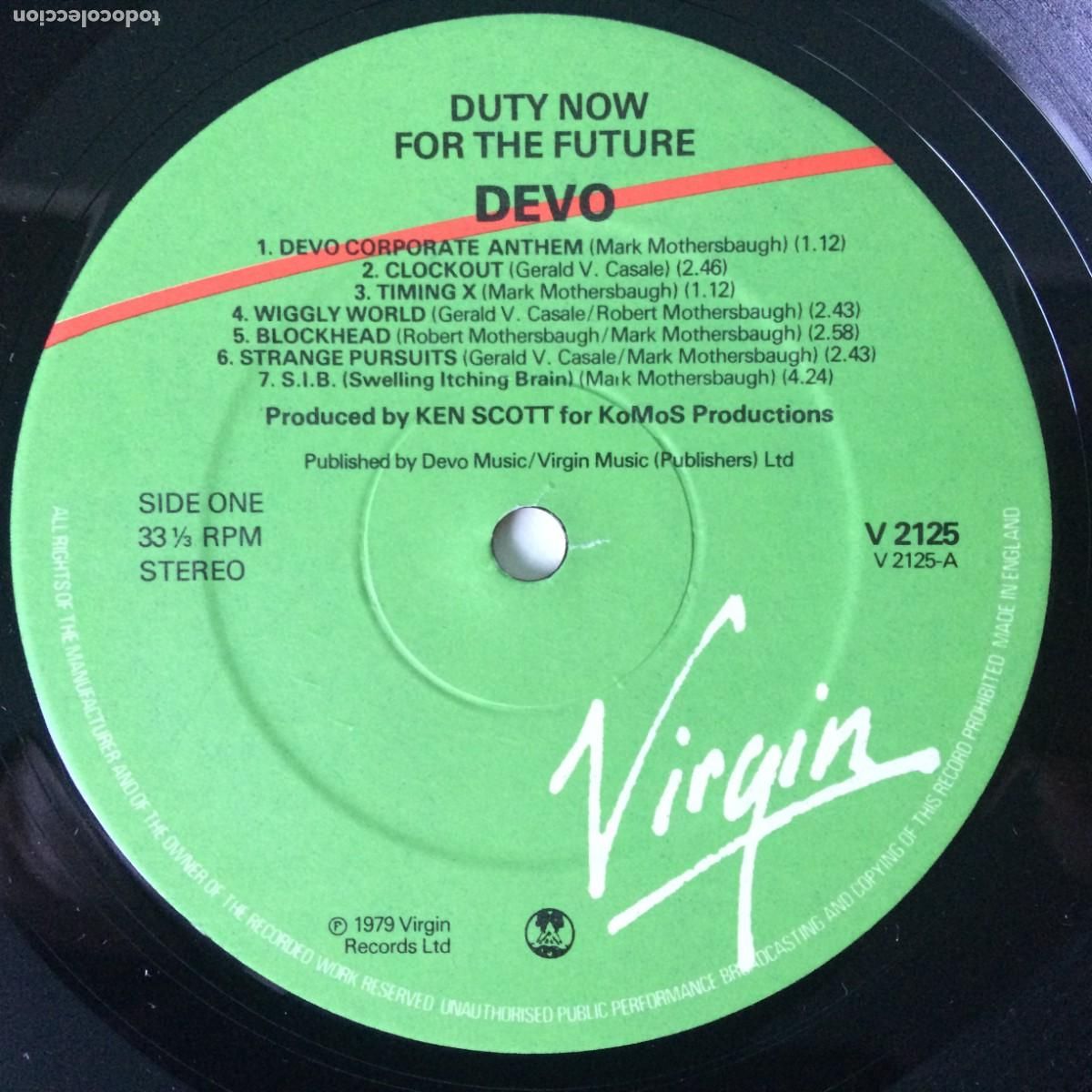 Discos de vinilo: Devo &lrm;&ndash; Duty Now For The Future , UK 1979 Virgin* - Foto 3