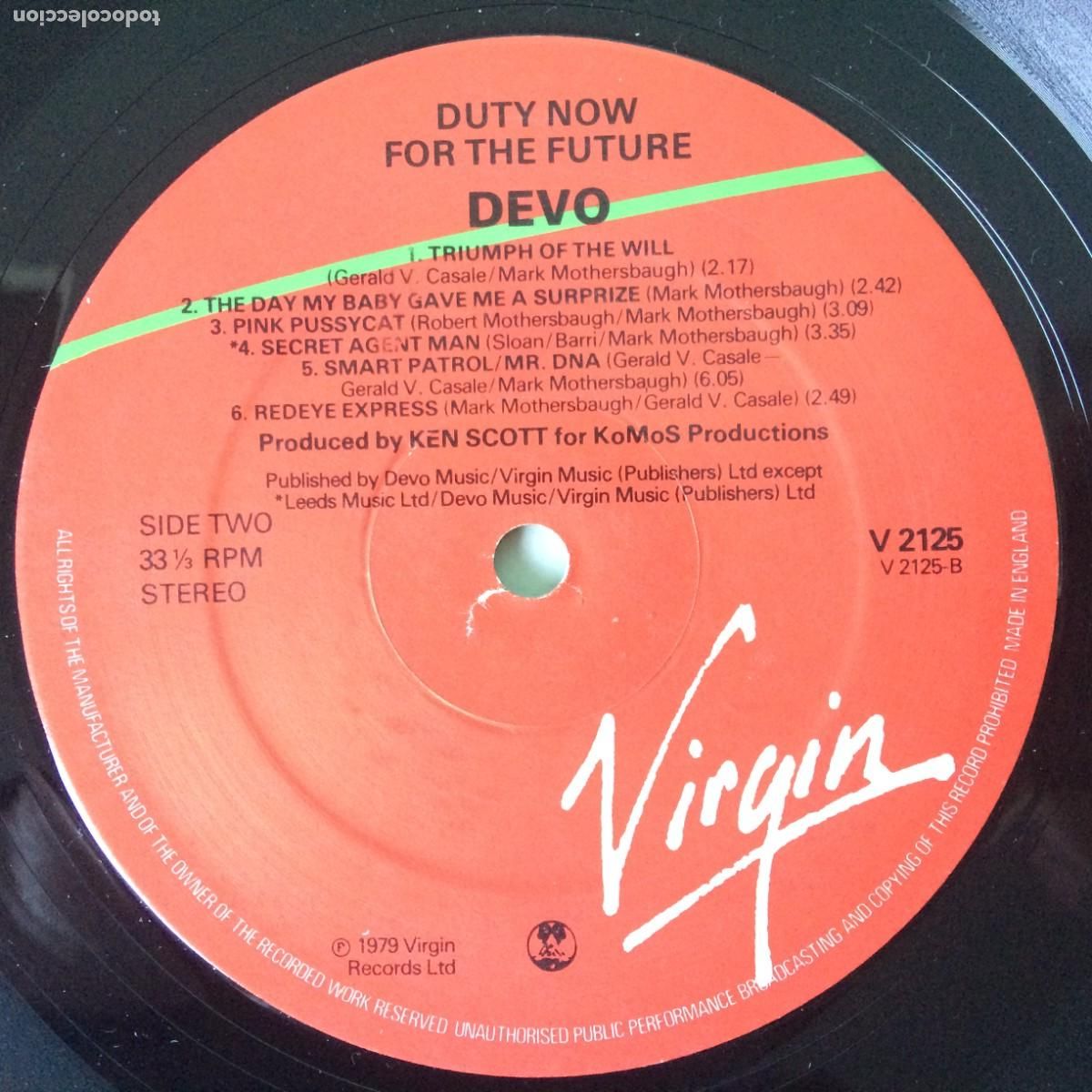 Discos de vinilo: Devo &lrm;&ndash; Duty Now For The Future , UK 1979 Virgin* - Foto 4