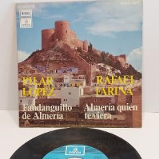 Discos de vinilo: PILAR LÓPEZ-RAFAEL FARINA / ALMERÍA / SINGLE-EMI ODEON-1974 / DE LUJO. ****/****. Lote 392319304