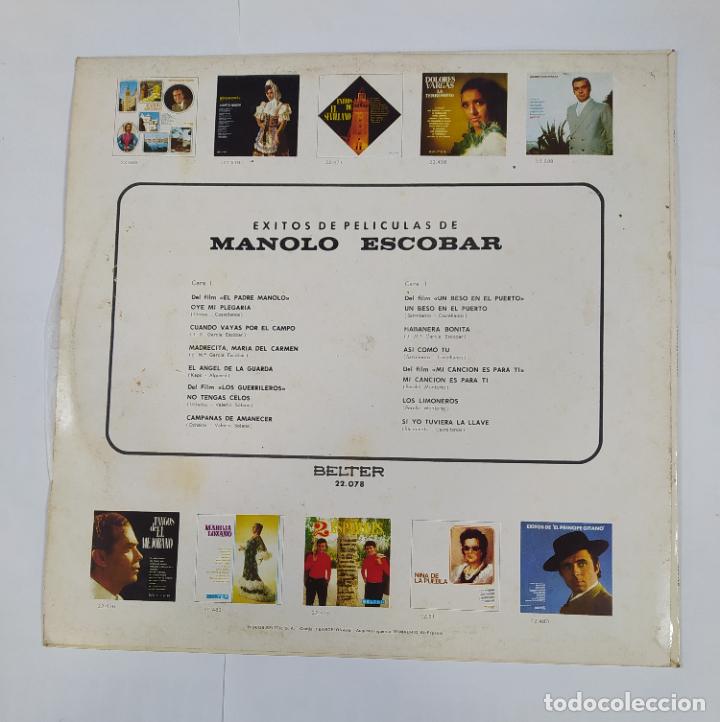 Discos de vinilo: MANOLO ESCOBAR, EXITOS DE PELICULAS. LP. TDKLP19 - Foto 2