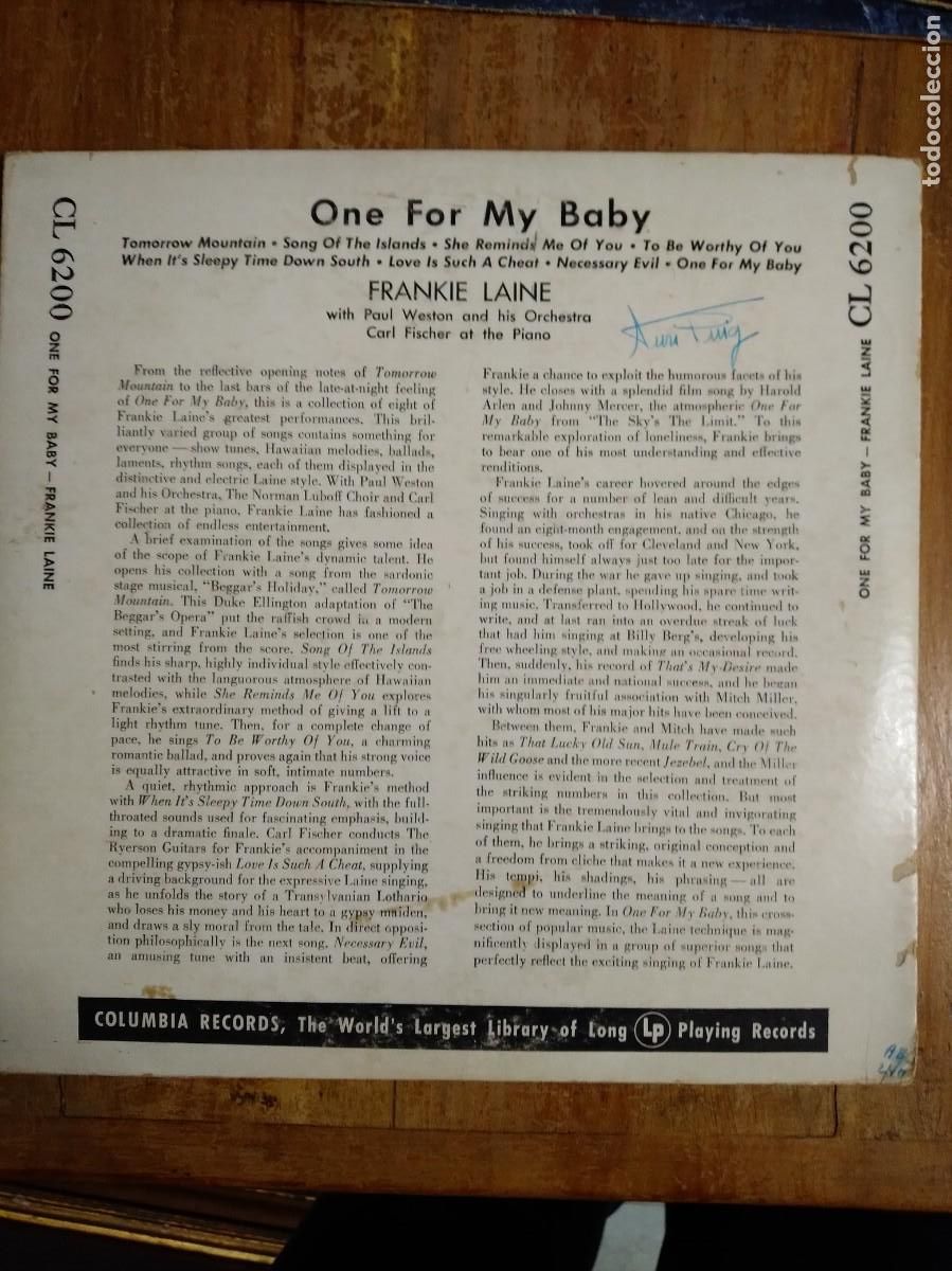 Discos de vinilo: Frankie Laine-Vinilo 10&rdquo;- - Foto 2
