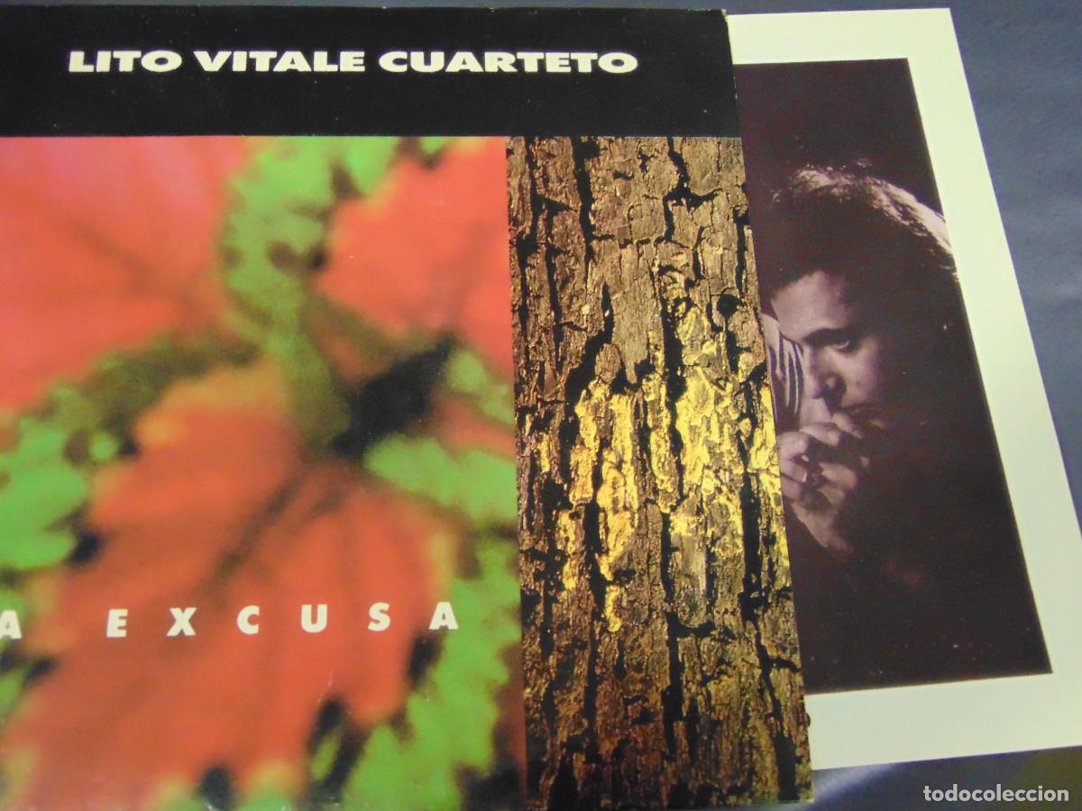Discos de vinilo: Lito Vitale Cuarteto &ndash; La Excusa - LP VINILO 1992 - con ENCARTE - Foto 3