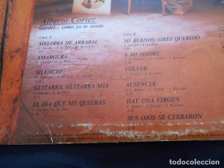 Discos de vinilo: ALBERTO CORTEZ // GARDEL ... COMO YO TE SIENTO - Foto 3