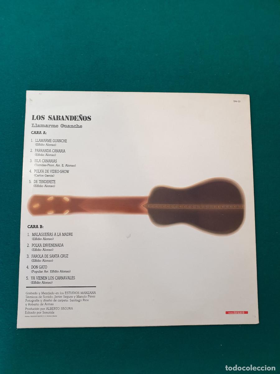 Discos de vinilo: Los Sabande&ntilde;os &lrm;&ndash; Llamarme Guanche - Foto 2